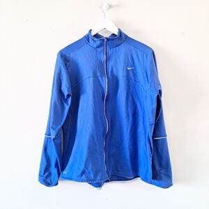 Nike Dri-Fit Blue Full Zip Mock Neck Fleece Jacket - Size XL